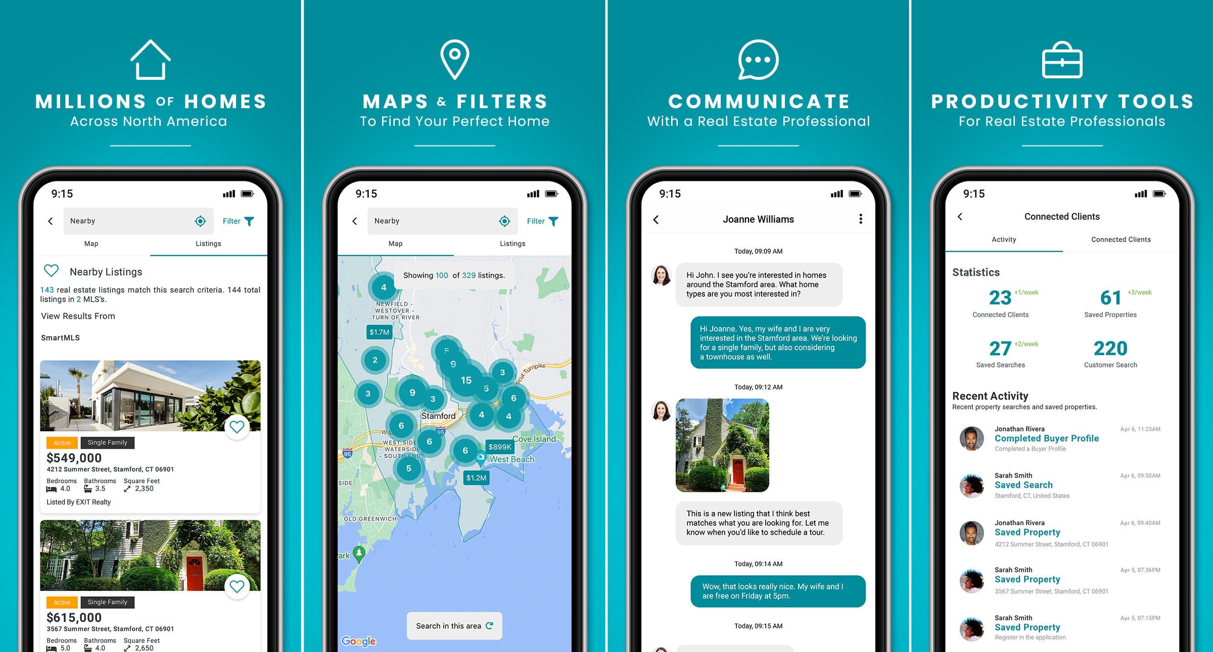 EXIT Realty's App connects you to millions of homes across north america with maps and filters to help you find the perfect home while communicating with your real estate professional!